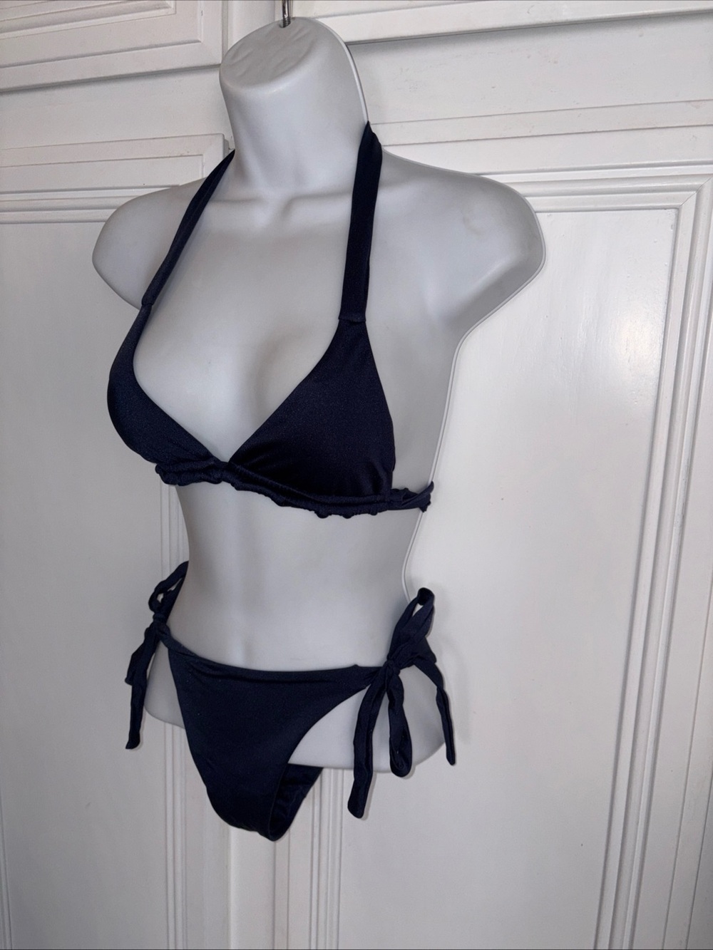 EUC Dolcessa 2 Piece Swim Triangle Bikini Top Bikini Bottom Sz XS Blue
